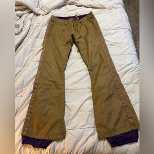 BURTON Snowboard Ski Snow Dry Ride Society Pants Brown Purple Women’s Size Large